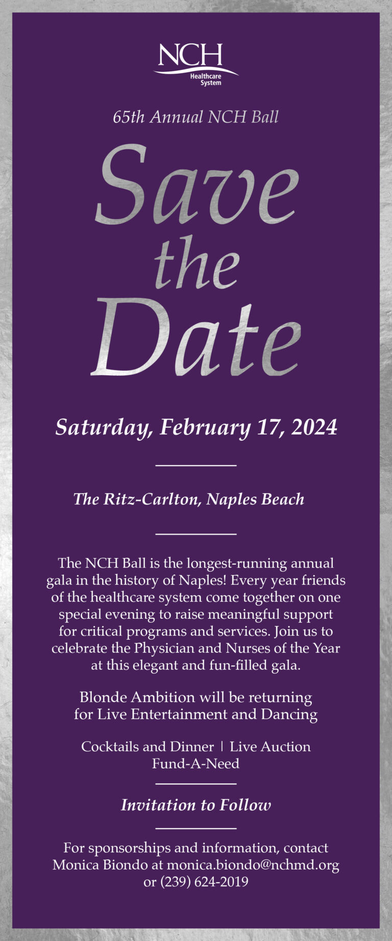 NCH Philanthropy 65th NCH Ball save the date