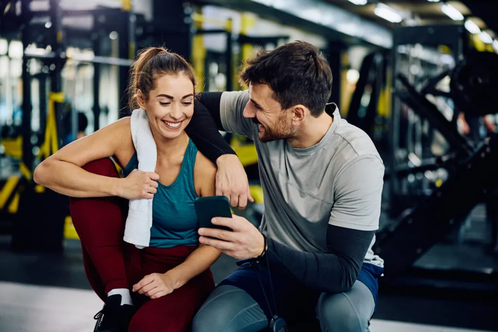 Wellness Centers -Happy couple utilizing the new Wellness App